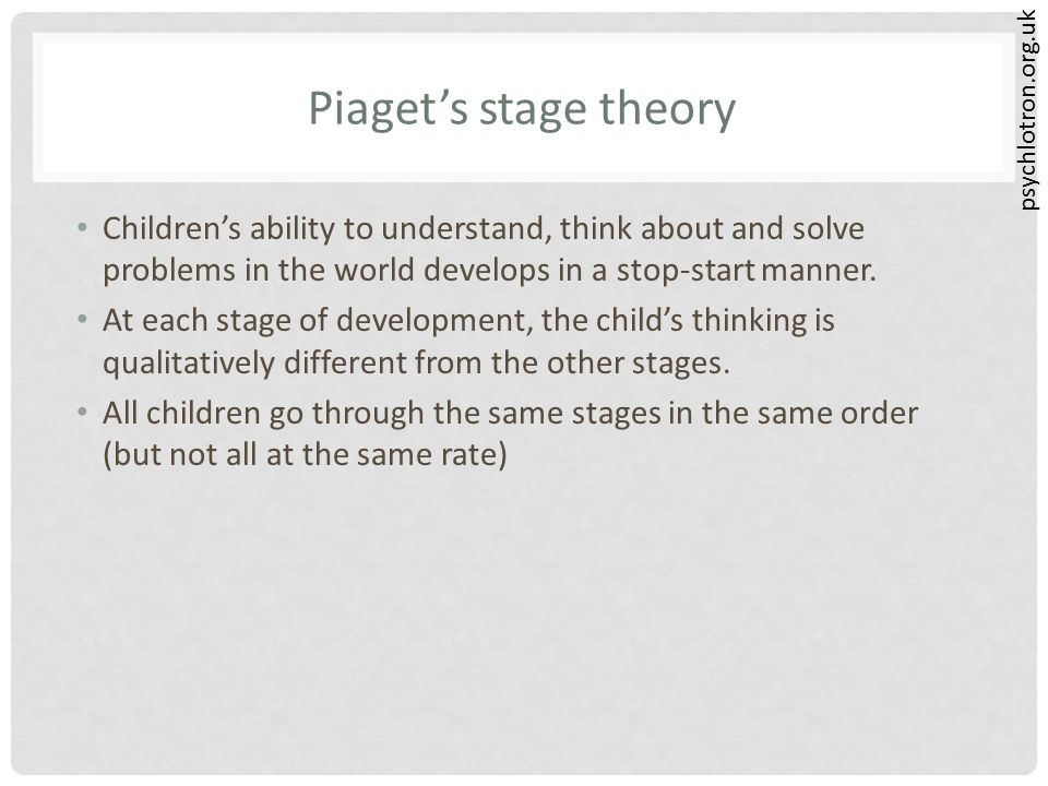 Problems with piaget's stage theory hotsell
